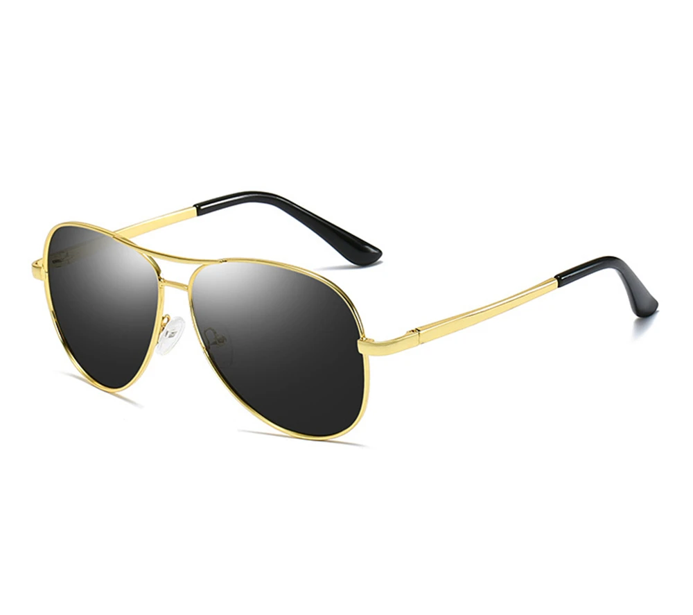 Gold frame Новинка, мужские солнцезащитные очки, поляризационные, металлические, Ретро стиль, Жаба, зеркальные, для вождения, модные, индивидуальные, меняющие цвет, очки - Цвет линз: Gold frame