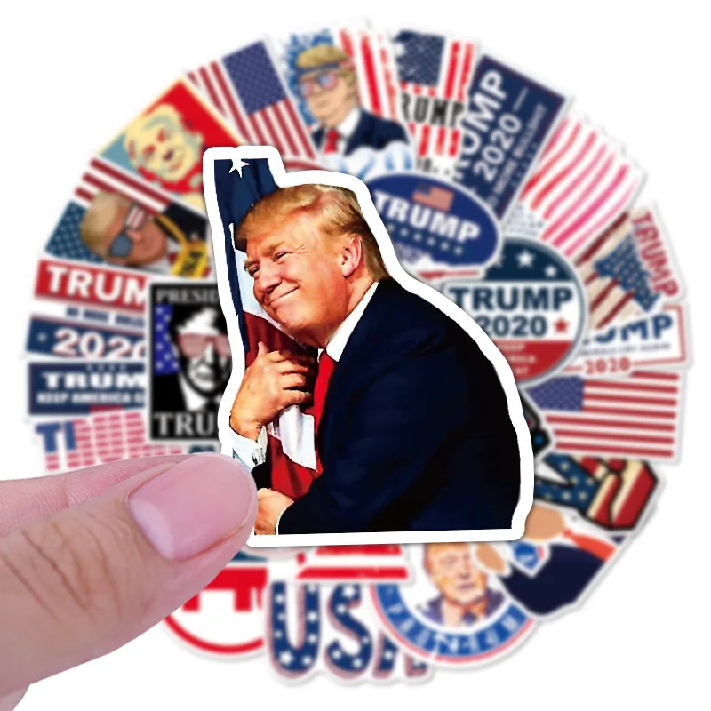 

50pcs Trump Funny Scrapbooking Stickers Packs Waterproof Skateboard Luggage Motorcycle Guitar Graffiti Kids Decals Pasters Toys