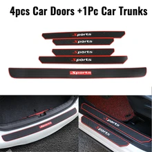 

4PCS Sport Style Rubber Car Door Protector Panel 1Pc Car TrunkBumper Scratch Protector Non-slip Pad Cover
