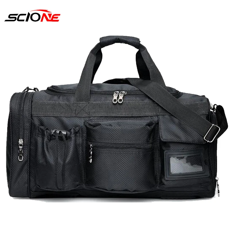 Scione Nylon Gym Sport Bag For Men's Fitness Trainning Handbag With Shoe Compartment Pocket