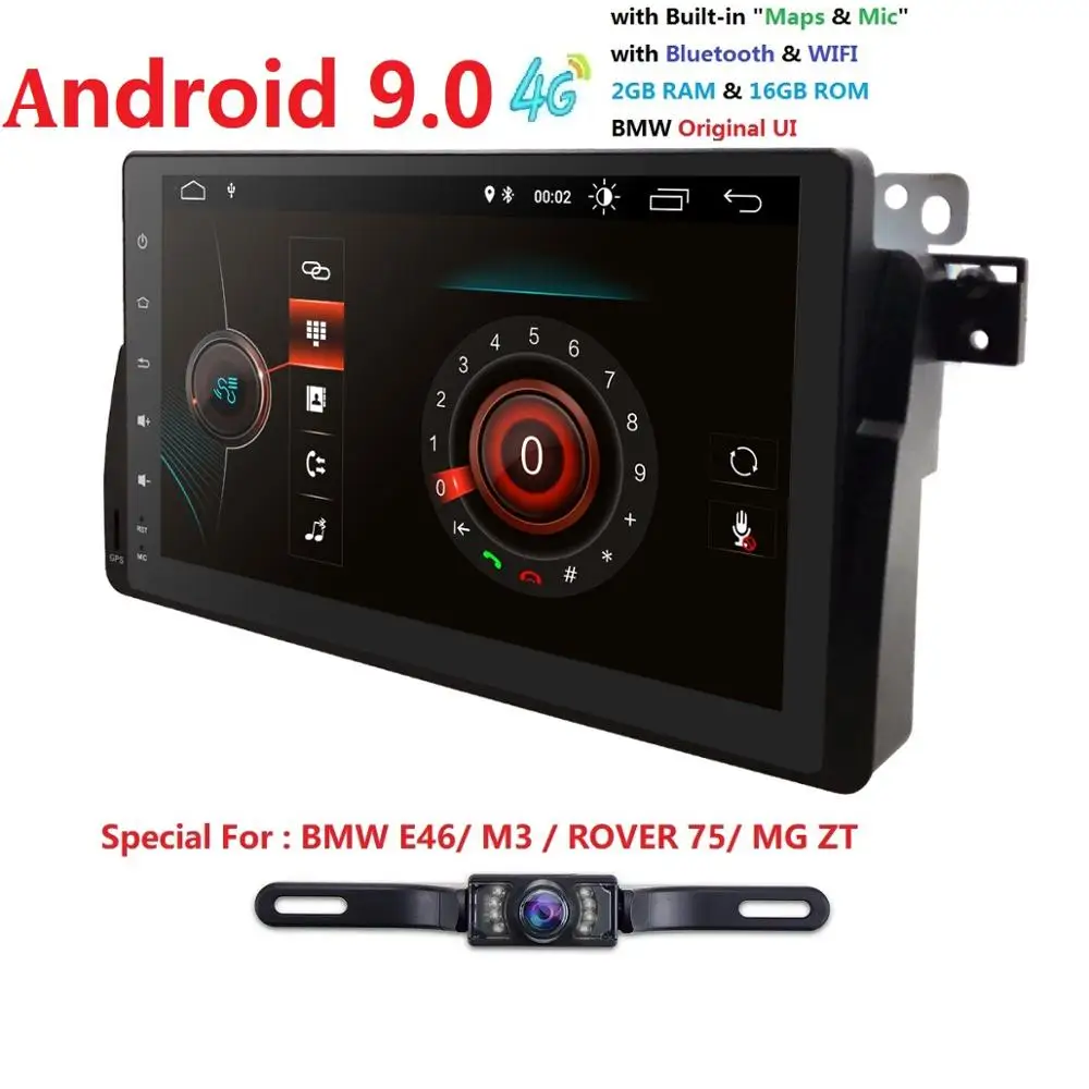 Best 9" 1Din Quad-Core Android 9.0 Car NO-DVD Player Stereo For BMW E46 MG ZT M3 Radio WIFI Bluetooth OBD2 Navi TPMS+Rear Camera+Map 2 Best 9" 1Din Quad-Core Android 9.0 Car NO-DVD Player Stereo For BMW E46 MG ZT M3 Radio WIFI Bluetooth OBD2 Navi TPMS+Rear Camera+Map 2