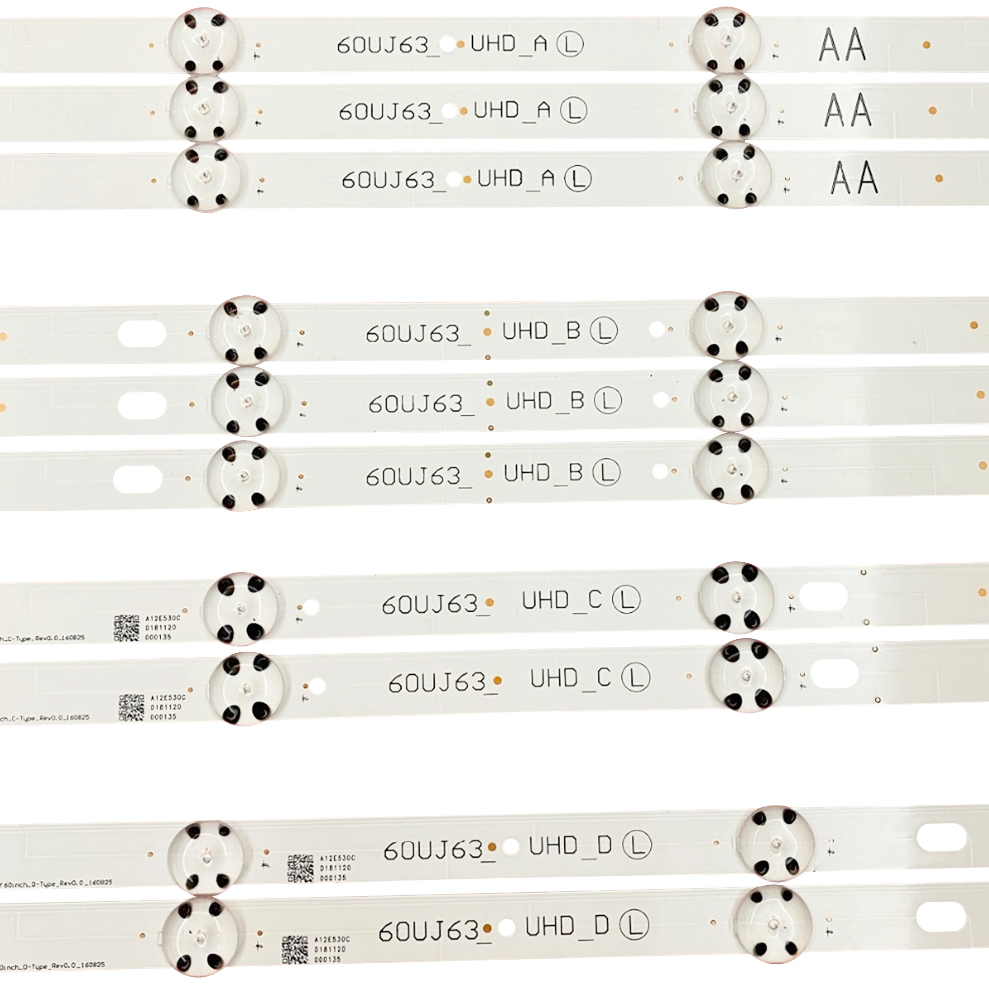 LED backlight strip 11 lamp for LG 60UJ6300 60UJ6050 60UJ6309 60UJ634V Innotek 17Y 60inch _A 60UJ63_UHD A B C D EAV63673006