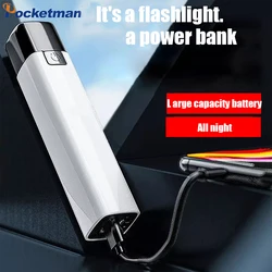 Mini lampe torche Portable d'extérieur, lanterne, peut être utilisée comme Power Bank pour Xiaomi Mi 9 8 iPhone, avec câble USB et batterie 