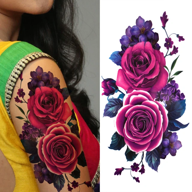 3d Pfingstrose Blume Temporare Tattoos Fur Frauen Madchen Gefalschte Aquarell Nelken Orchidee Rose Tattoo Aufkleber Arm Tatoos Ubertragbare Temporare Tattoos Aliexpress
