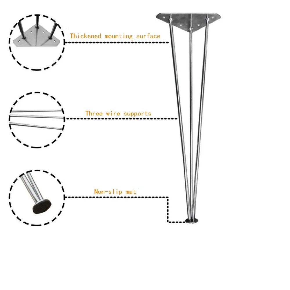 Металлические шпильки ножки стола X4 Heavy Duty мебели стол и стул ноги ...