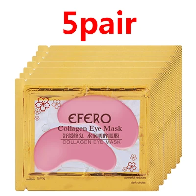 EFERO, 5 пар = 10 шт., Золотая кристальная коллагеновая маска для глаз, подушечки для век, против морщин, патчи для глаз, крем для удаления темных кругов, для восстановления тонкой линии - Цвет: 5Pair Style 13