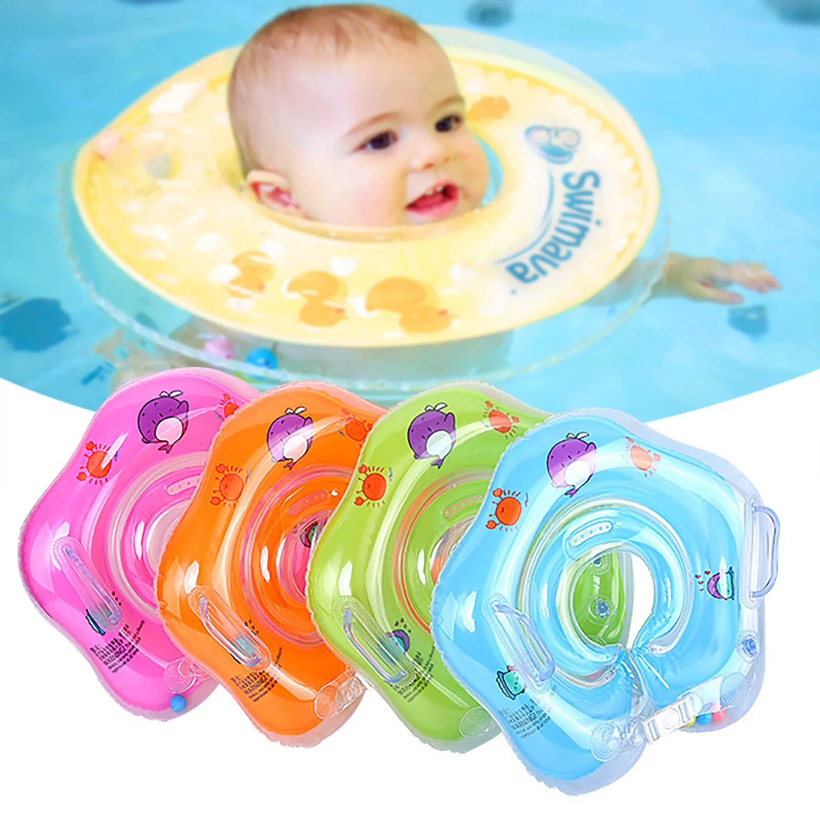 1PCS Newborn Baby Kids Infant Swimming Protector Neck Float Ring Safety