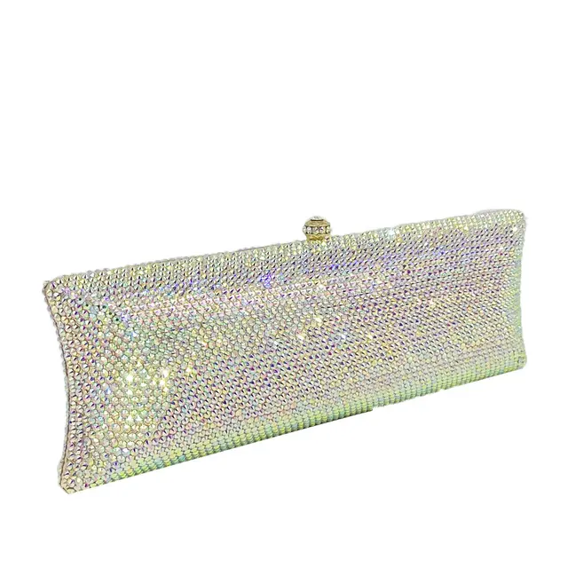 Boutique De FGG Elegant Silver AB Women Crystal Evening Purses and Handbags Hard Case Diamond Wedding Clutch Minaudiere Bag 3