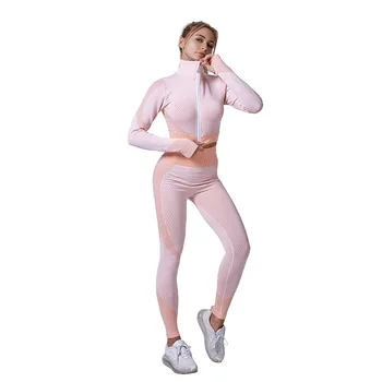 

New long-sleeved yoga set tight running exercise breathable seamless for women sport top fitness