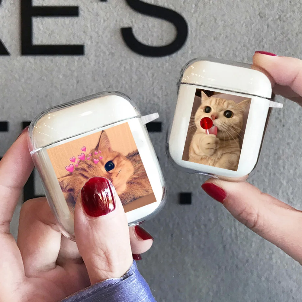 Cover In Tpu Trasparente Per Apple Airpods 2/1 Auricolare Coque Sunhat Love Cat Soft Fundas Airpods Pro Air Pods 3 2021 Cover Custodia Per Auricolari