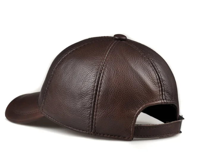 Verkäufe Winter männer braun/schwarz Farbe Echt Leder Baseball Caps Männer Damen Jugend Ente Zunge Warmer Hüte Hip Pop motorhaube Femme – Detail 13