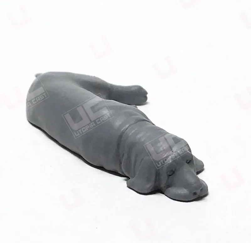 

5 CM Length Realistic Animal Series Sleeping Pug Miniatures Modeling Unpainted DIY Assembling Static Resin Model Kits Collection