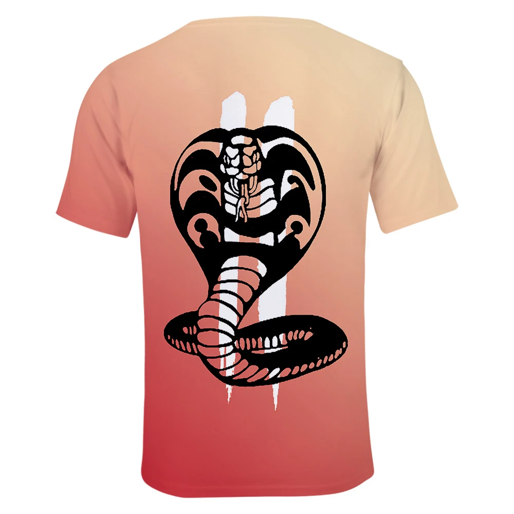 Cobra Kai футболки с принтом змеи аниме летние топы для мужчин/женщин модные 3D Повседневные рубашки Стандартный американский Размер Уличная