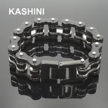 Ювелирные изделия, подарок, браслет для мужчин, для велосипеда,, нержавеющая сталь 316L, цепь для мотоцикла, черные большие браслеты и браслеты, байкерские