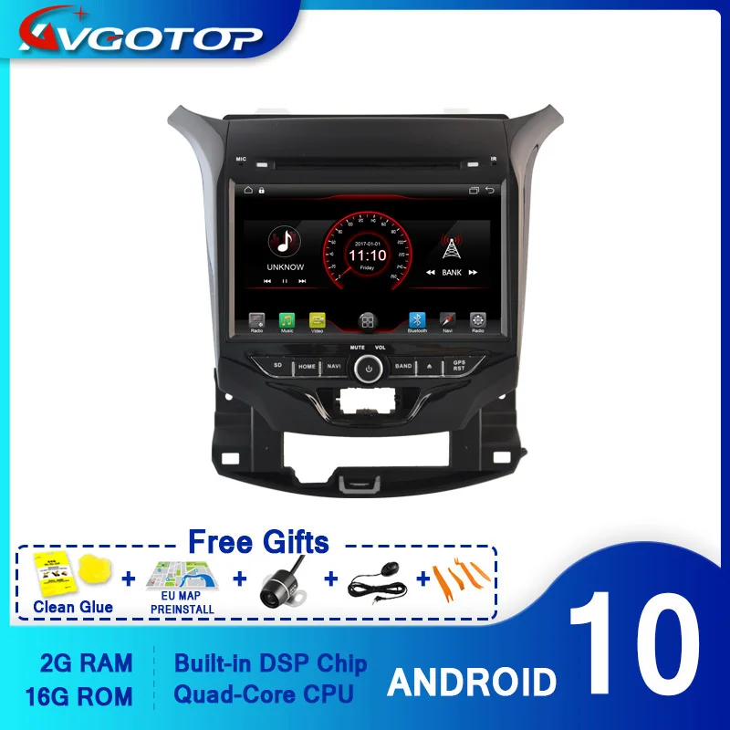 AVGOTOP Android 10 Wince автомобильный радиоприемник DVD-плеер для CHEVROLET CRUZE 2015 2G 16G