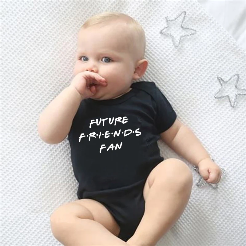 Future Friends Fan/Боди для малышей; Одежда для новорожденных мальчиков и девочек; хлопковый комбинезон с короткими рукавами и круглым вырезом; летняя одежда для малышей