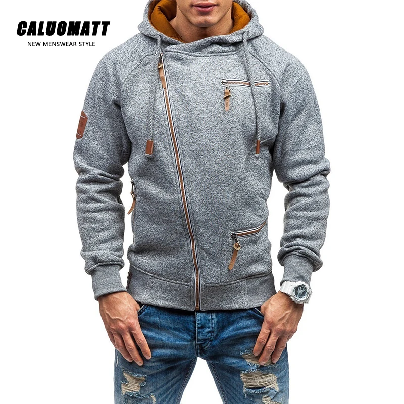 Coats Hoodied Sportswear Zipper Mens Cotton Fashion Casual Solid Hip-Hop Autumn Brand