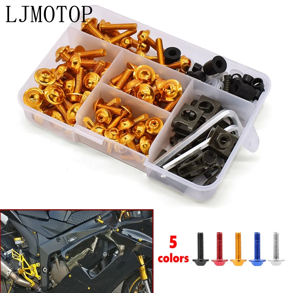 Aluminum Motorcycle Fairing Screws Nuts Kit Moto Body Work Bolts Screw