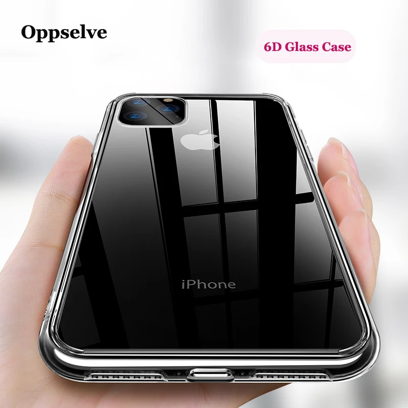 Роскошный стеклянный чехол для iPhone 12 11 Pro XS MAX XR X ультратонкий прозрачный