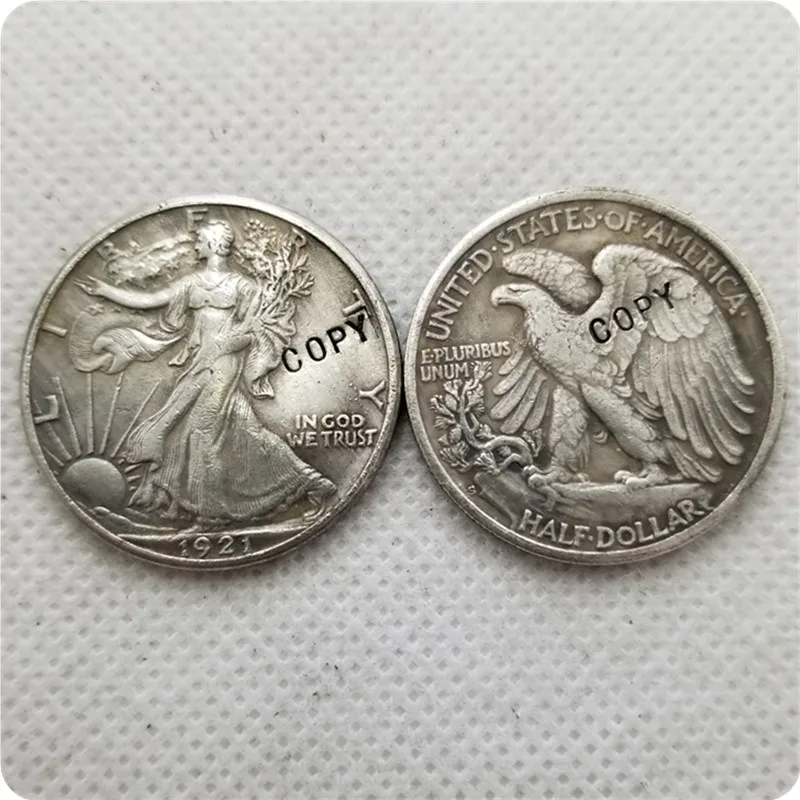 США 1921-P, S, D, идущая свобода 50-центовая Монета КОПИЯ памятных монет-копии монет медаль коллекционные монеты