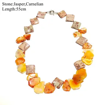 

LiiJi Unique Christmas Gift Necklace Jaspers Carnelian Orange color Necklace 55cm Only 1PCS each stock Jewelry for Women