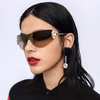 

JackJad Vintage Luxury Crystal Decoration Rimless Style Sunglasses Women Gradient Brand Design Sun Glasses Oculos De Sol 93338