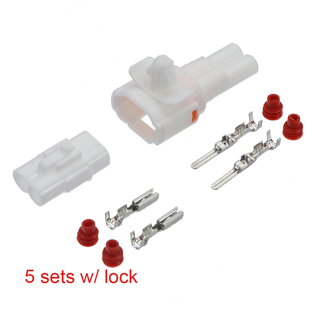 Sets 2 Pin Waterproof Male Female Kit w/ Lock Auto Connector PA66 6187-2171 6180-2181 6180-2321 6187-2311 For Honda
