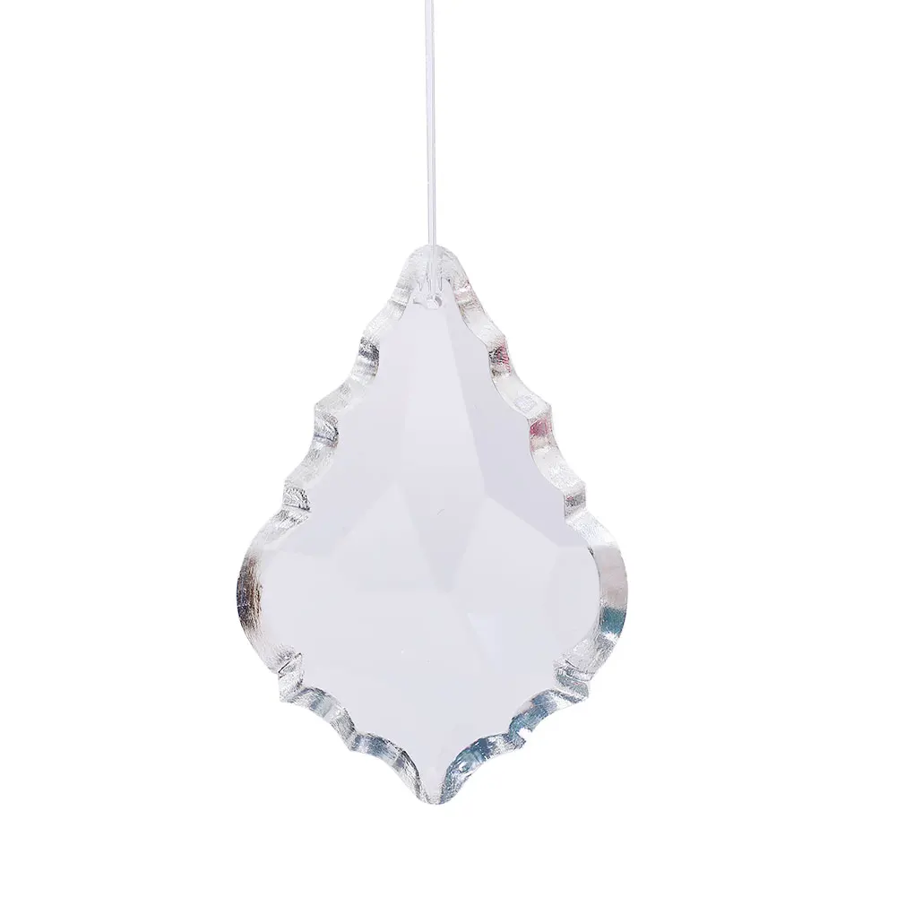 63.0mm Ball Prism Clear Glass Suncatcher Crystal Light Lamp Lamp Maple Leaf Pendant Wedding Hanging Chandelier Lighting