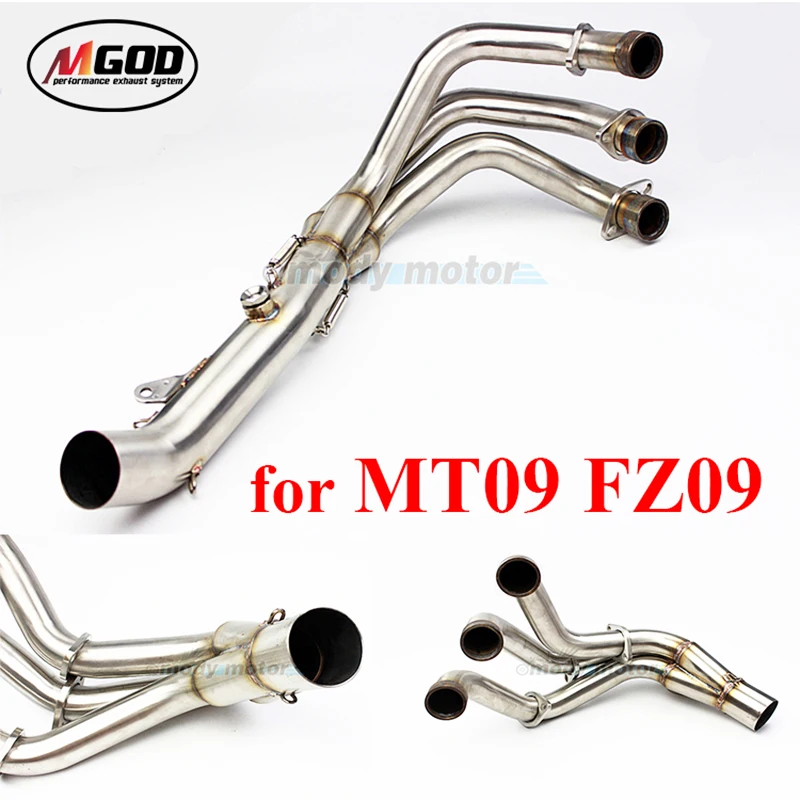 51mm motorcycle exhaust full system slip on modified front link pipe stainless steel tube for