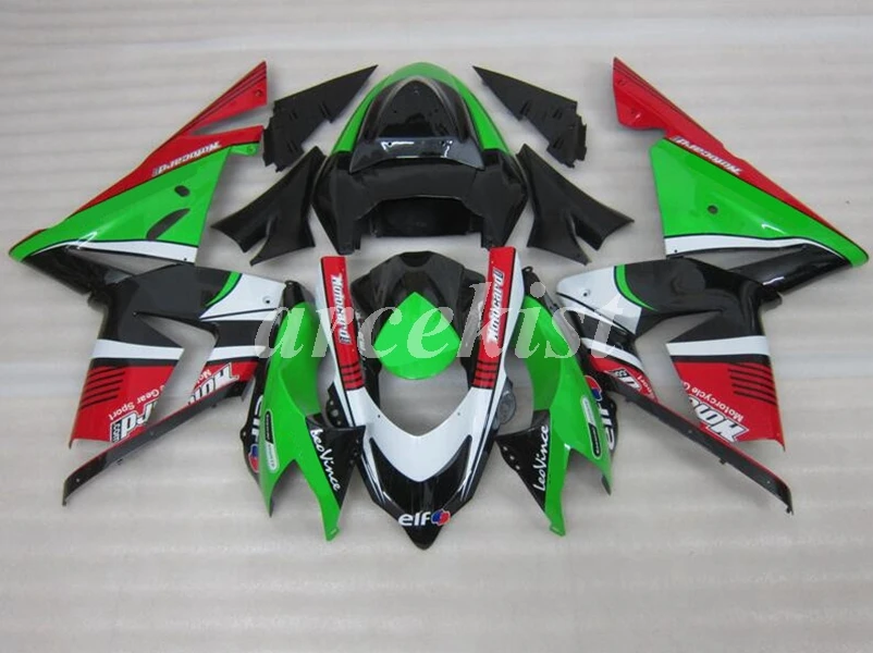 4 подарки ABS мотоцикл обтекатели комплект подходит для Kawasaki Ninja ZX-10R ZX10R 2004 2005 04 05 Кузов Набор черный красный зеленый