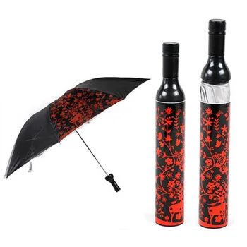 

Fashion Wine Bottle Umbrella Portable Folding Automatic Sun-rain UV Mini Wind Resistant Umbrella Women Men Creative Gifts-35