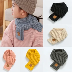 Petit foulard tricoté chaud en peluche pour enfants, 13 couleurs, modèles automne et hiver, mignon et polyvalent, nouveau, épais et chaud, col pour enfants 