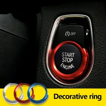 

Car Engine Start Stop Lgnition Key Ring Decorative Covers Car-styling For BMW 4 3 2 1 series F30 F20 F32 X1 F48 F45 Accessories