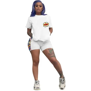 

Summer Autumn Women Two Piece Set Top and Pants Plus Size Tracksuit Sweatsuit Outfit Letter Print T Shirt and Shorts Active Sets