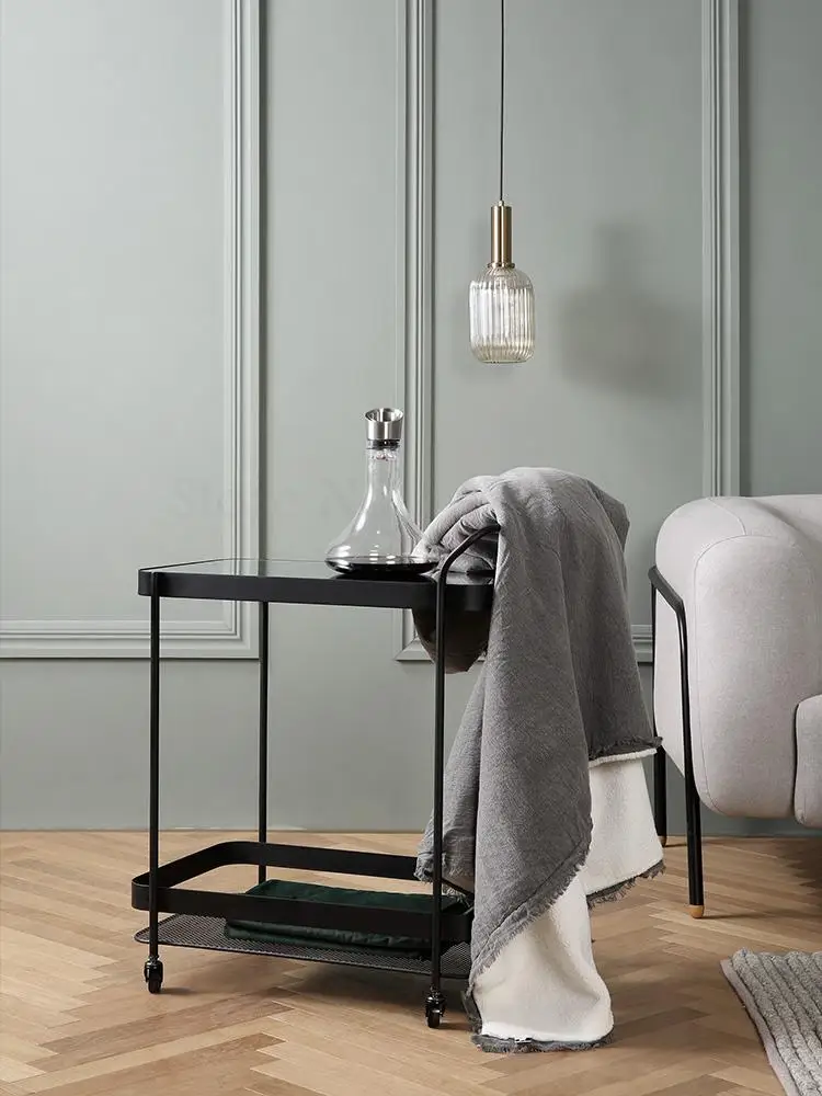 Nordic Rack Wine Trolley Mobile Restaurant Tea Cart Home Simple Sideboard Dining Car | Дом и сад