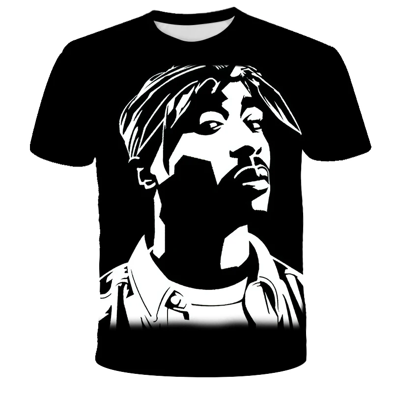 Новая летняя модная мужская и женская футболка Rapper 2pac Tupac 3d принт хип-хоп футболка s Повседневная крутая футболка для мужчин размера плюс 5XL - Цвет: T5092