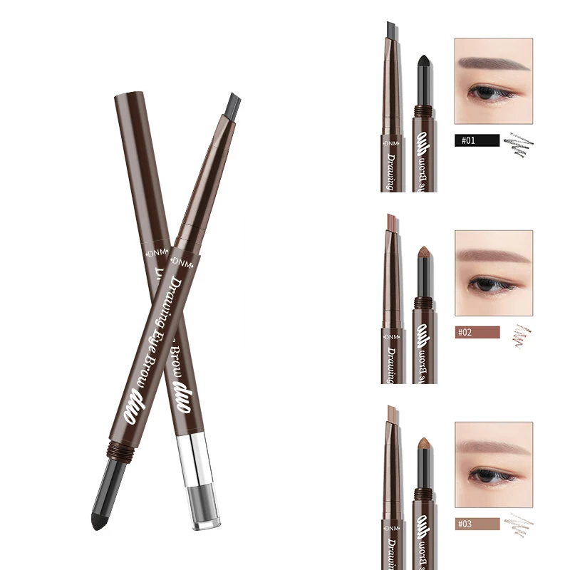

1Pc 5 Color Eyes Makeup Eyebrow Pen Natural Double Head Eyebrow Pencil Automatic Rotation Waterpoof Long-Lasting Eye Brow Pencil