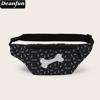 

Deanfun Bone Printed Bum Bag Travel Chest Bags Black Organized Belt Bag Fanny Pack Waist Bags For Women D18063