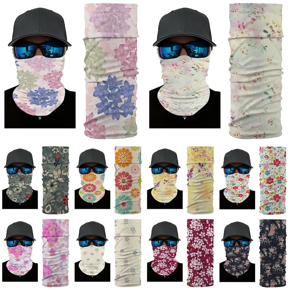 

Dustproof Headscarves Colorful Water Droplets Small Floral Microfiber Polyester Unisex Seamless UV Resistant Headscarves