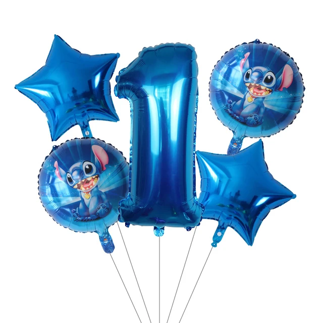 5pcs/set Cartoon Lilo & Stitch Foil Helium Balloon 30 inch Number Balloons  1st Kids Toys