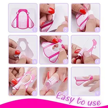 

Nail Extension Tips Form Guide Stickers Professional Home Use 100/500pcs EY669