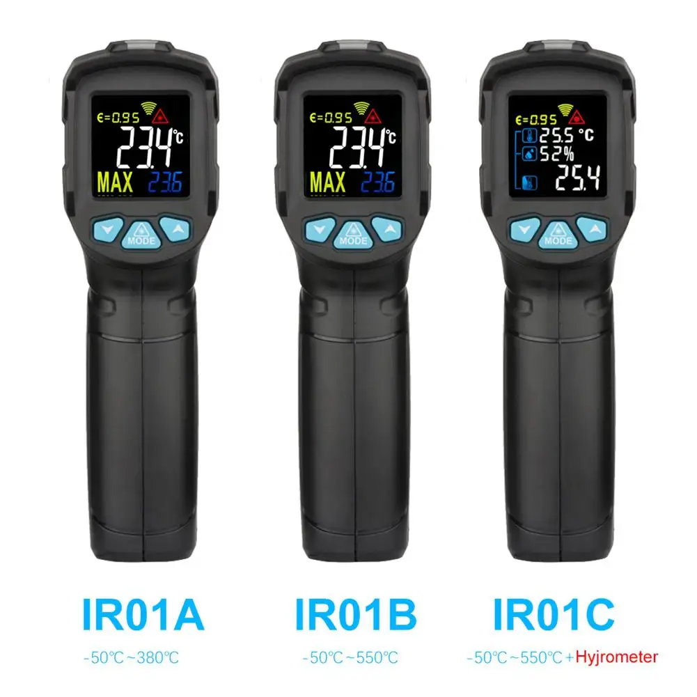 

MESTEK IR01 Digital Thermometer Hygrometer Infrared Thermometer Pyrometer Surface Temperature Thermometer Pyrometer Imager