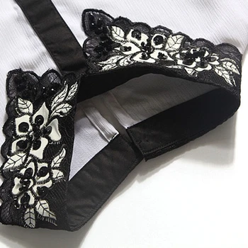 

Women Floral lace False Collar Detachable Fake necklace Lapel Shirt Accessories LX9E