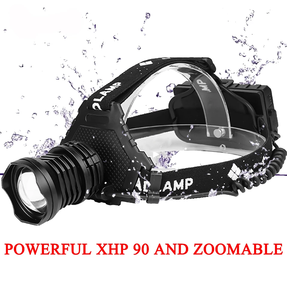 Najtaniej Z15 2064 XHP90 lampa czołowa led reflektor najpotężniejsza 32W 8000lm lampa czołowa zoom power bank 7800mAh 18650 bateria