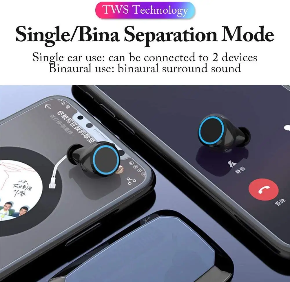 M11 Bluetooth 5,0, наушники, мини, беспроводная Bluetooth гарнитура, наушники, бинауральные, HD вызов, светодиодный, цифровой дисплей, IPX7, водонепроницаемый
