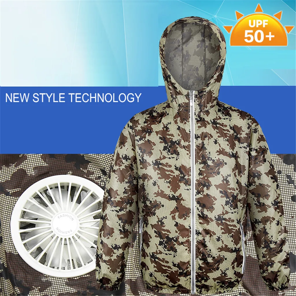 Men Riding  Jacket Tops Air Conditioning Heatstroke Countermeasures Outdoor Working Clothes Top Sport Running Blouse Top