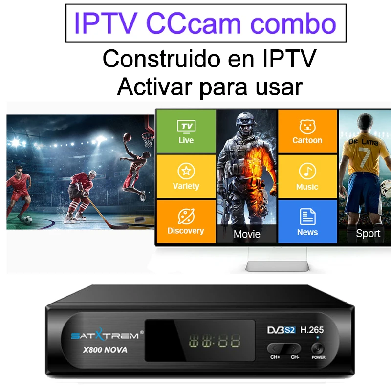 Satxtrem X800 Nova Cccam IP ТВ спутниковый ресивер с MT7601 Wifi испанский рецептор Azamerica DVB-S2 цифровой Тернер ТВ ресивер