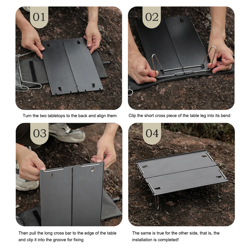 Mini Folding Table Aluminum Alloy Stainless Steel 30 * 21 * 8cm Outdoor Camping Picnic Household Portable Desk With Storage Bag