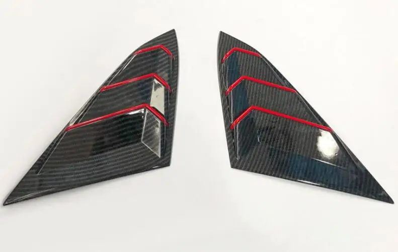 black red 2pcs Для Honda civic 10th аксессуары заднее стекло автомобиля боковые жалюзи вентиляционная панель Крышка отделка Украшение Наклейка автомобильный Стайлинг - Цвет: black red 2pcs