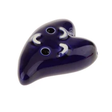 Детские игрушки 6 с отверстиями в форме сердца фиолетовые керамические Окарины свисток музыкальный инструмент, игрушка